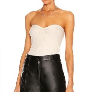Loulou Studio Cream Strapless Top